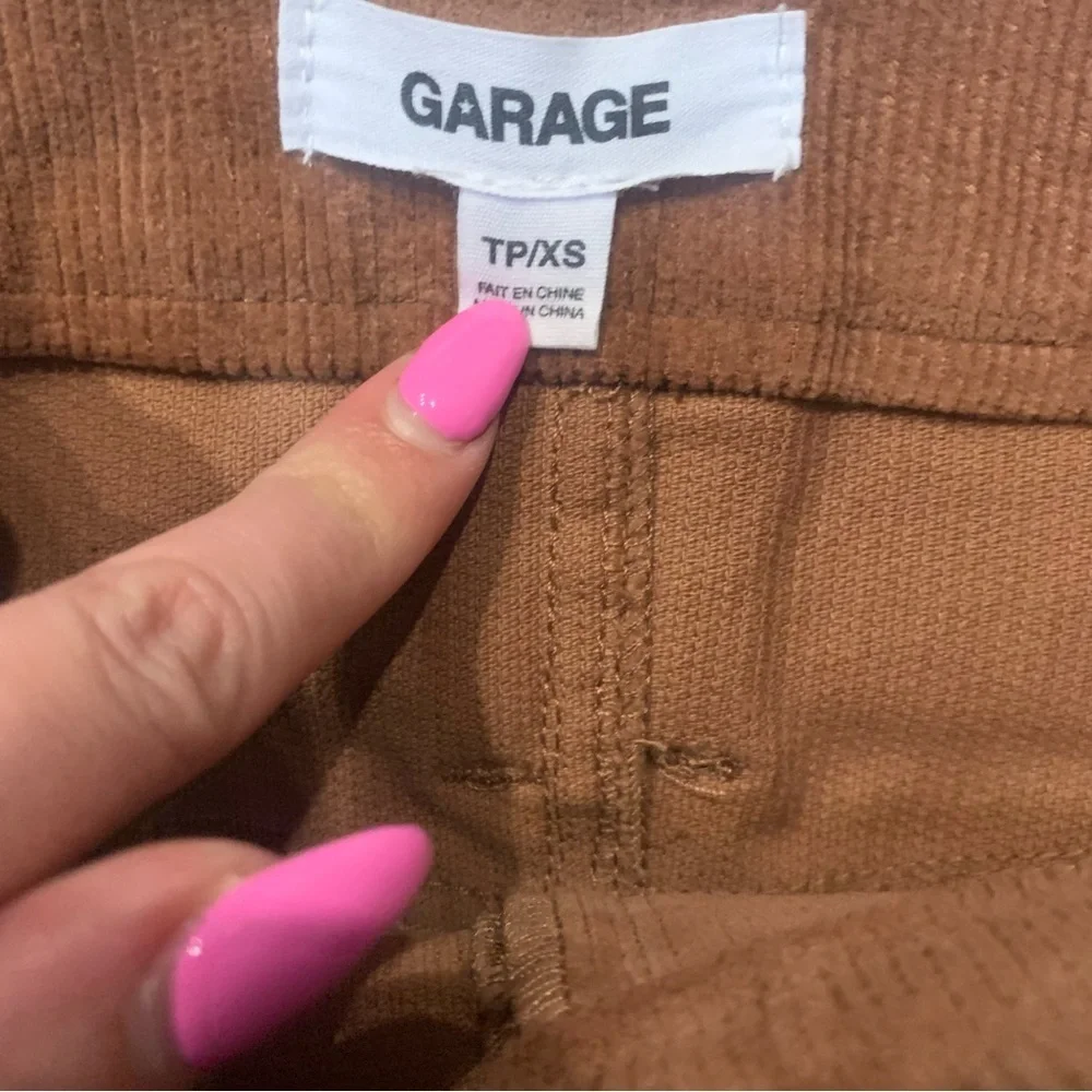 Garage low rise corduroy belted mini skirt brown xsmall